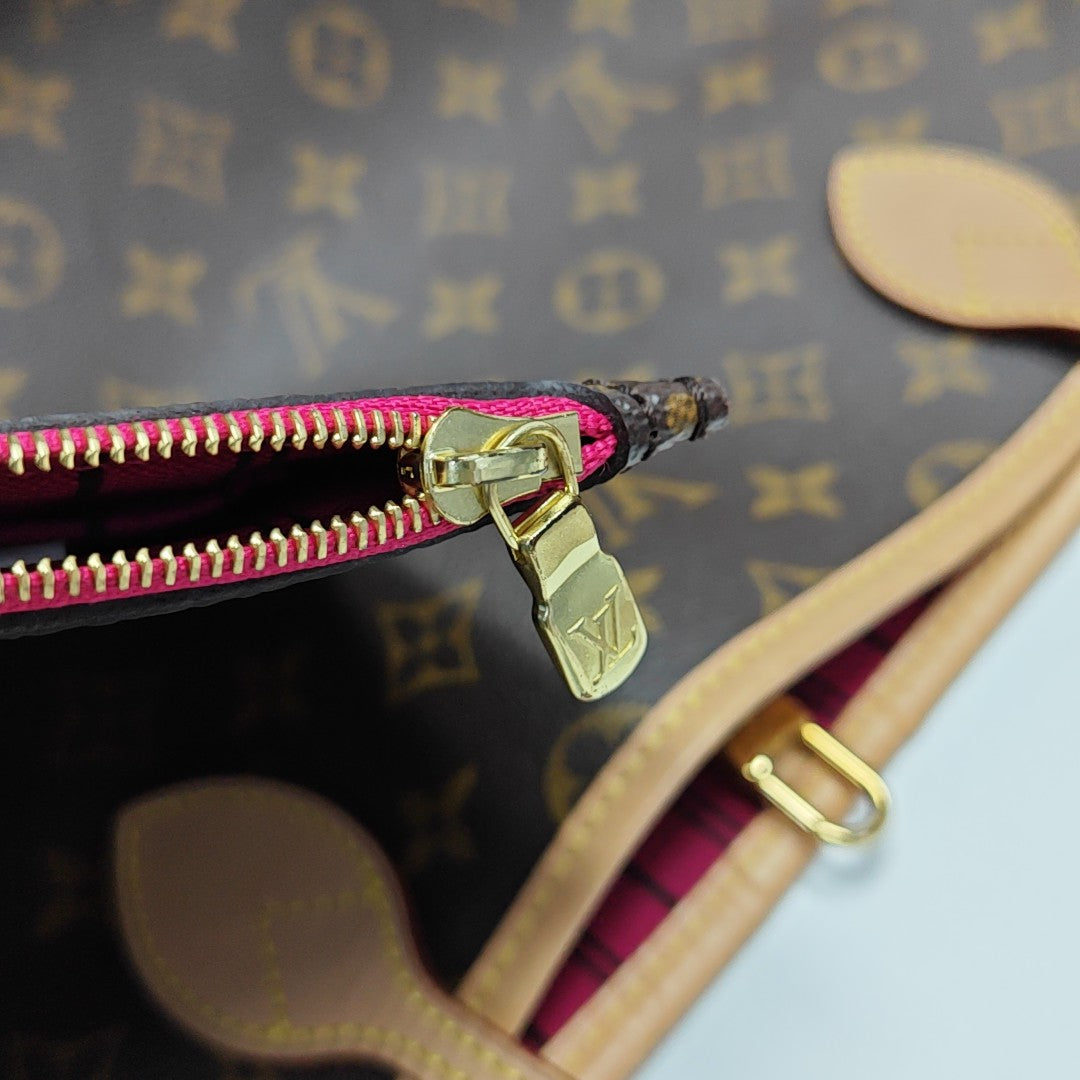 NEVERFULL GM Monogram Coated Canvas Brown