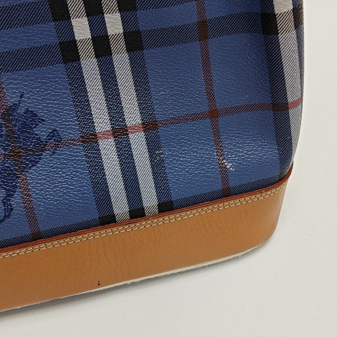 Coated Canvas Shoulder Bag Blue