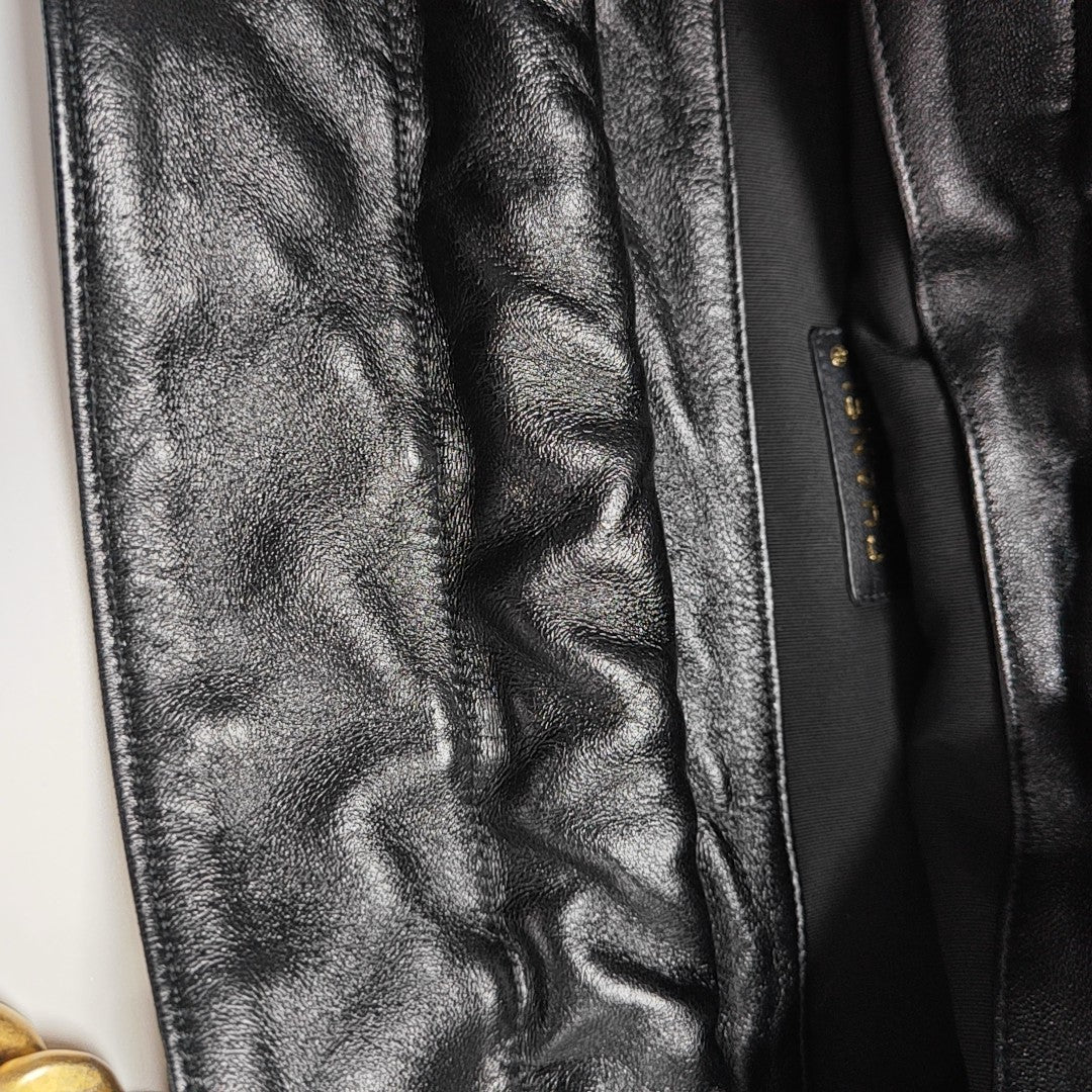 Quilted Lambskin Shoulder Bag Black