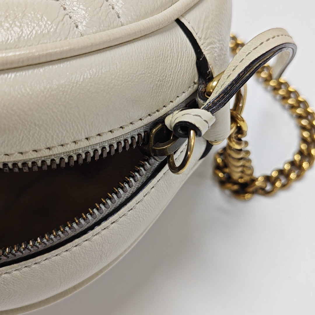 GG Marmont Mini Quilted Calfskin White