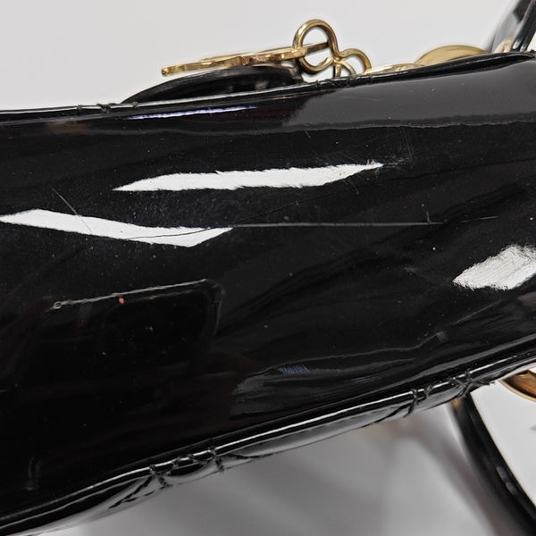 Lady Dior Mini Quilted Patent Leather Black