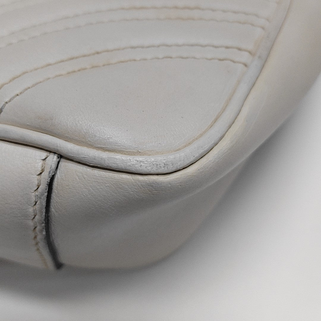 GG Marmont Medium Quilted Calfskin White
