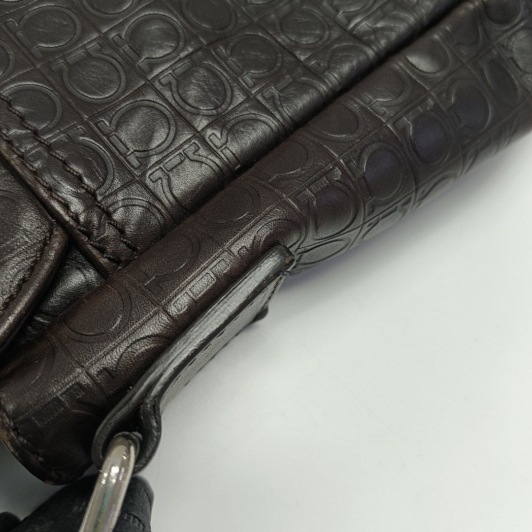 Calfskin Shoulder Bag Brown
