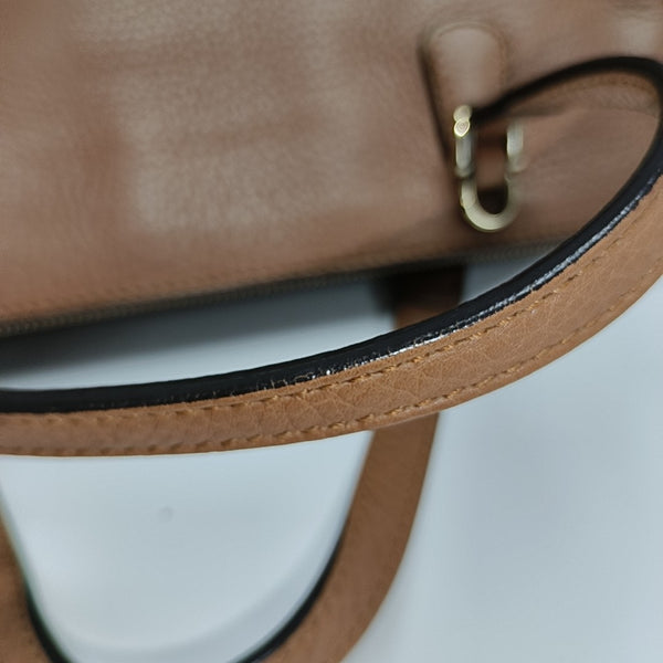 Calfskin Top Handle Bag Brown