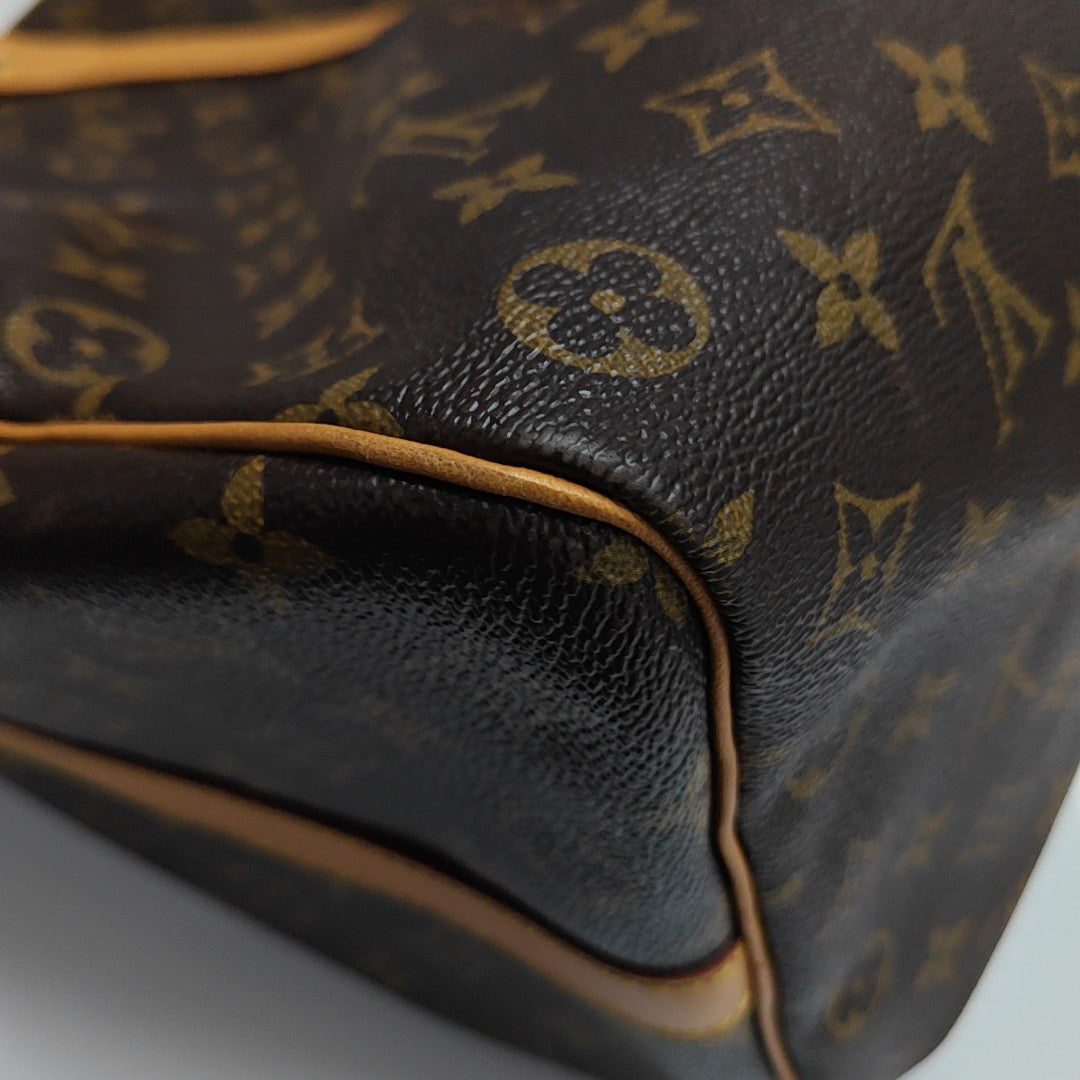 KEEPALL 50 Monogram Coated Canvas Brown
