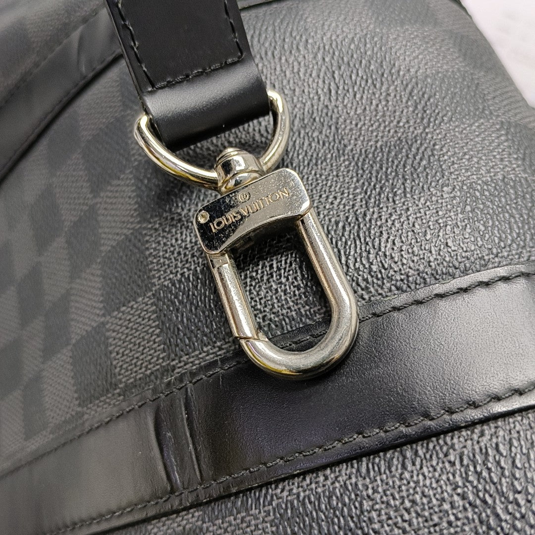KEEPALL 45 Damier Graphite Coated Canvas Gray