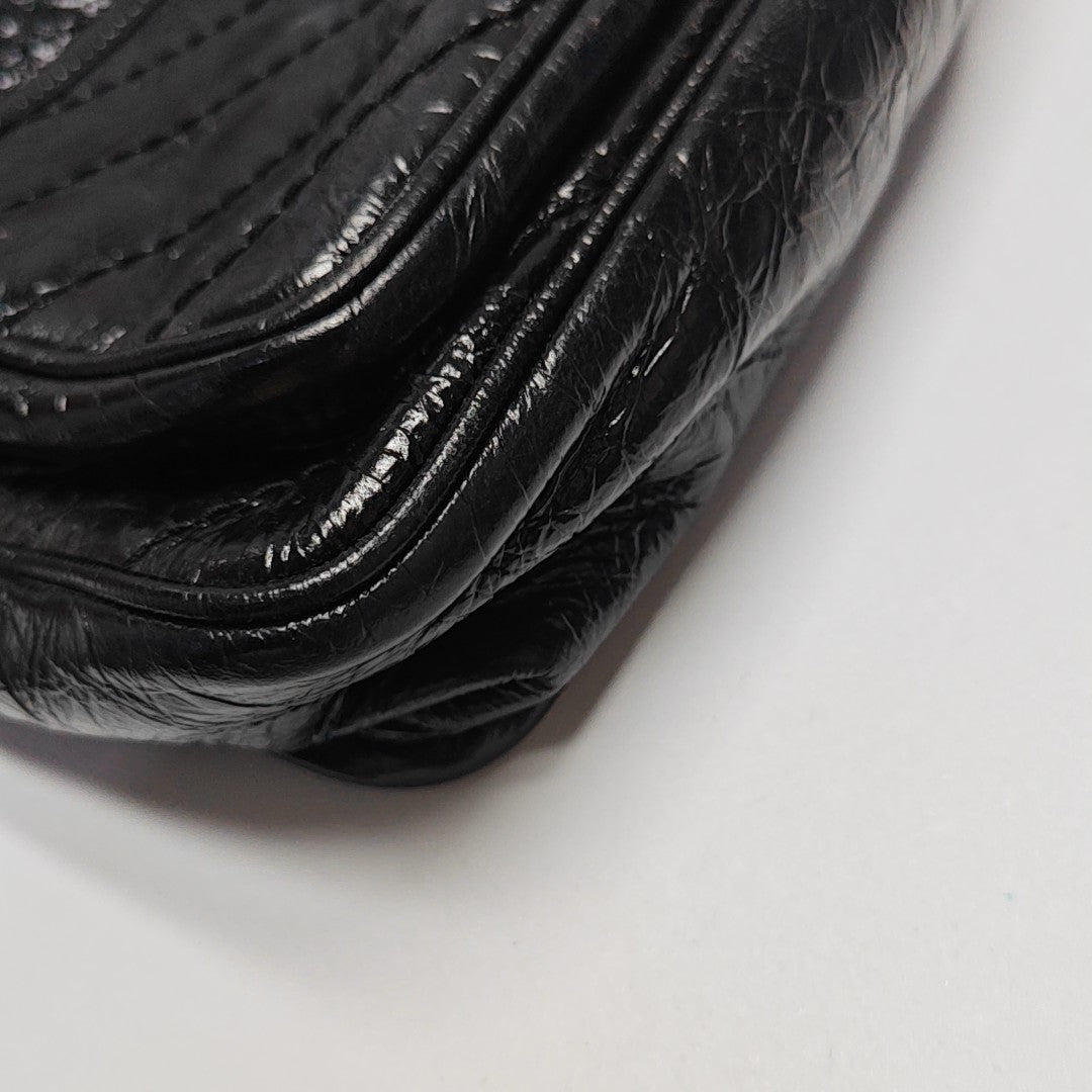 NIKI Small Chevron Calfskin Black