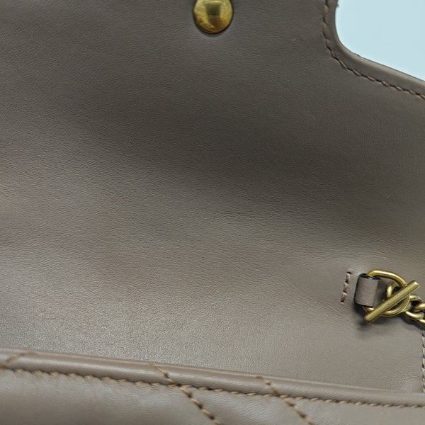 GG Marmont Mini Quilted Calfskin Beige