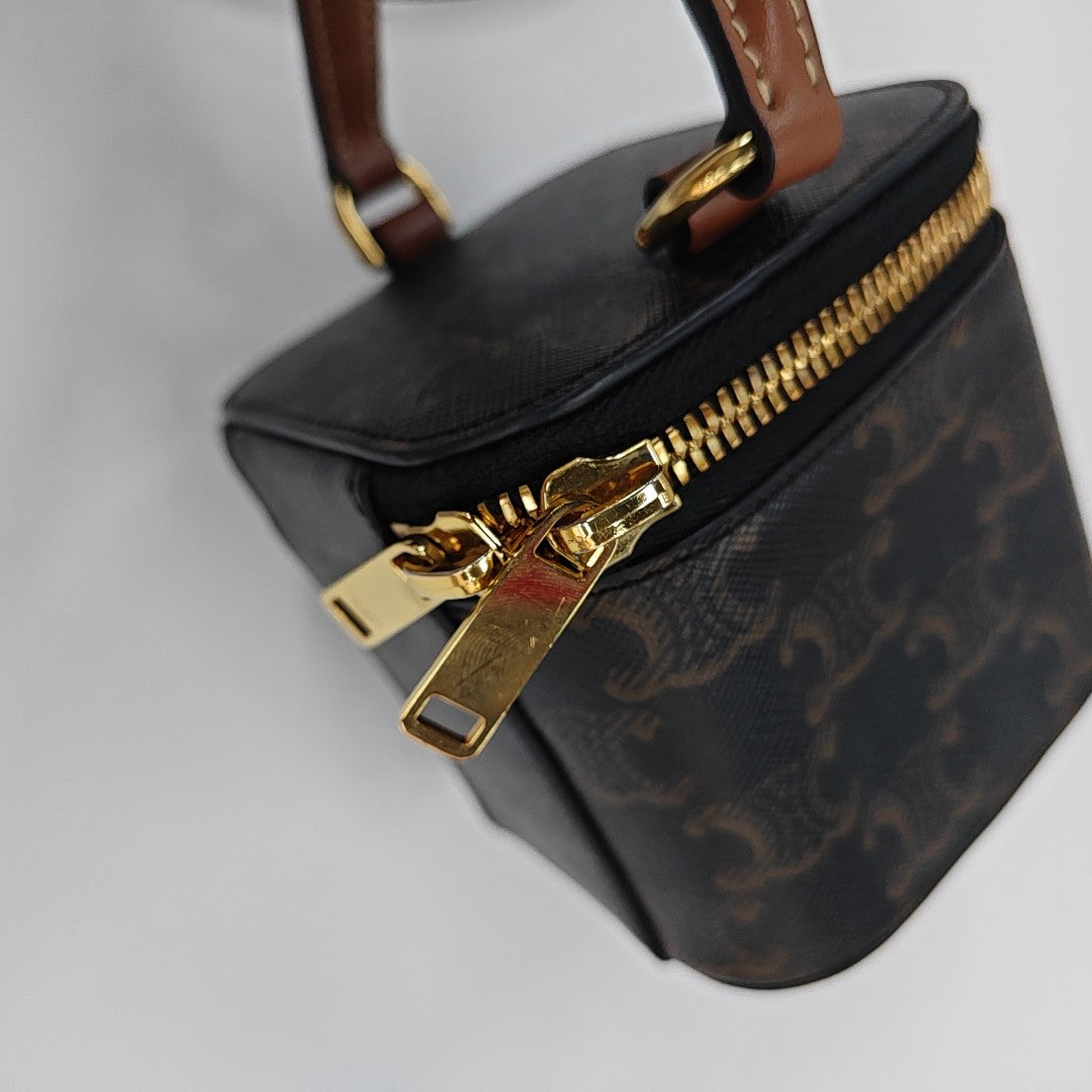 Coated Canvas Shoulder Bag Black