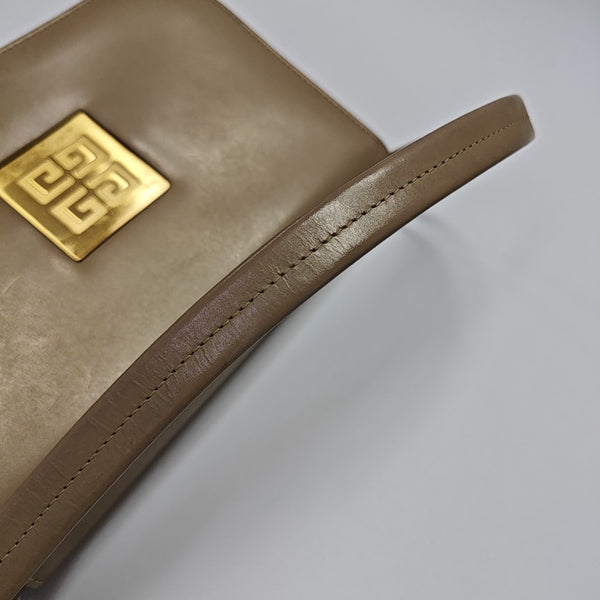 Leather Top Handle Bag Brown
