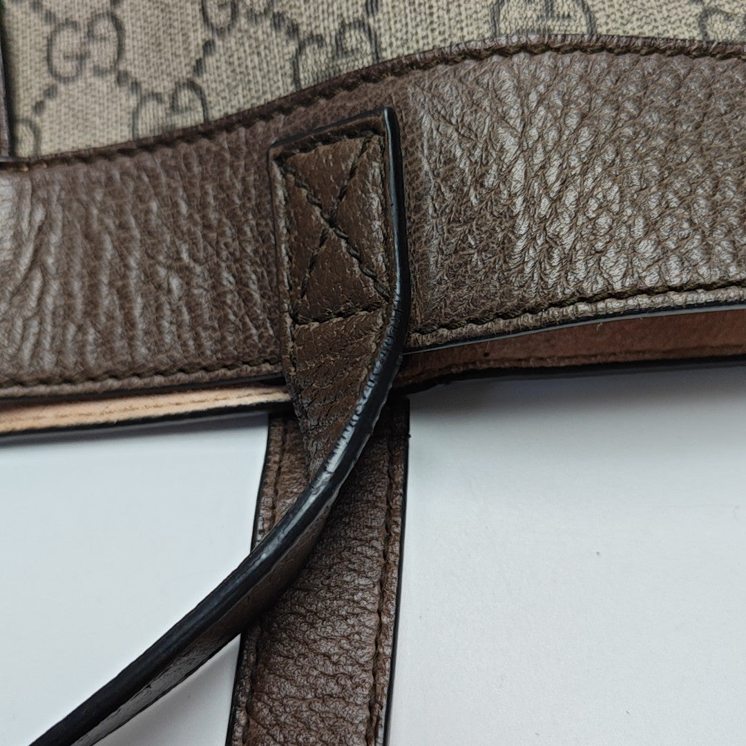 Ophidia Medium Monogram Coated Canvas Beige