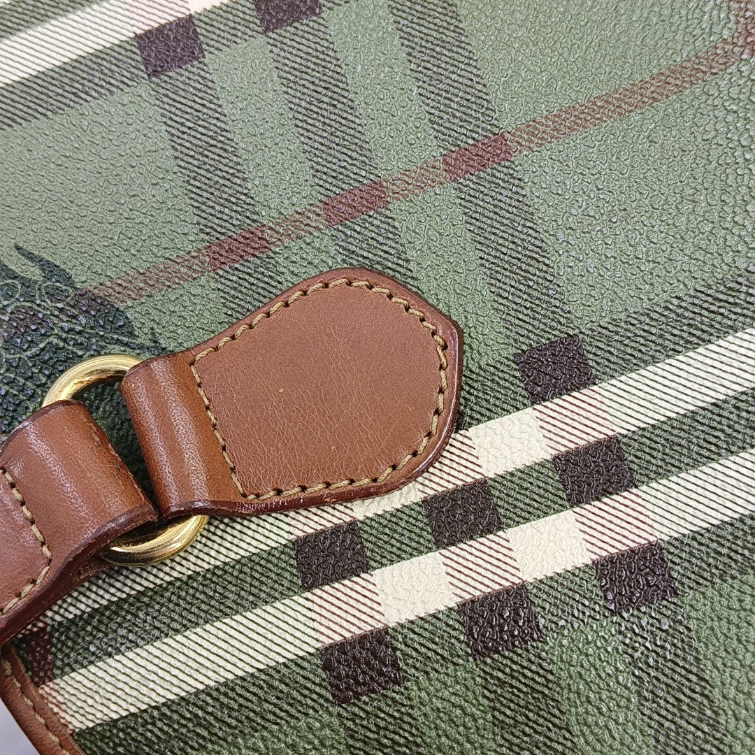 Coated Canvas Shoulder Bag Green