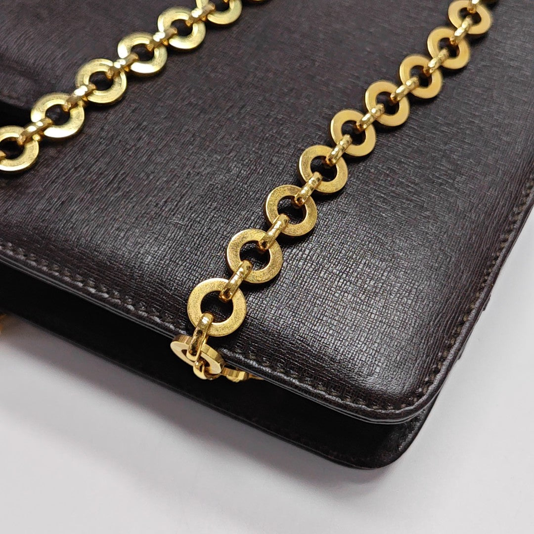 Calfskin Shoulder Bag Brown