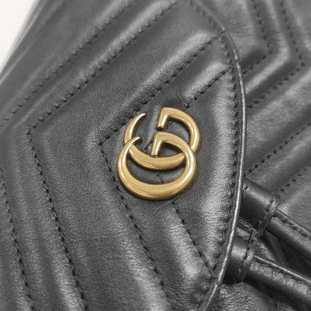 GG Marmont Super Mini Quilted Calfskin Black