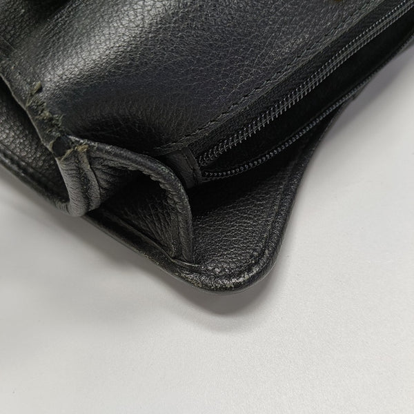Leather Top Handle Bag Black