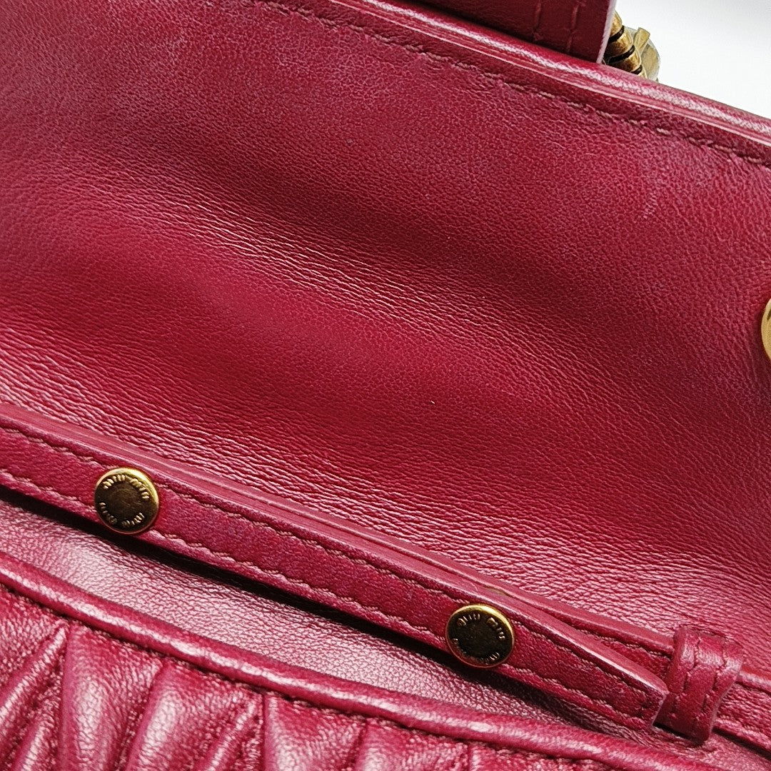 Quilted Lambskin Crossbody Bag Red