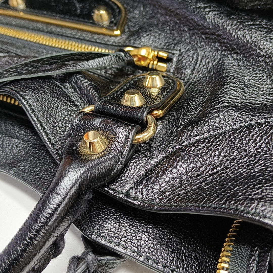 Classic Metallic Edge City Small Lambskin Black