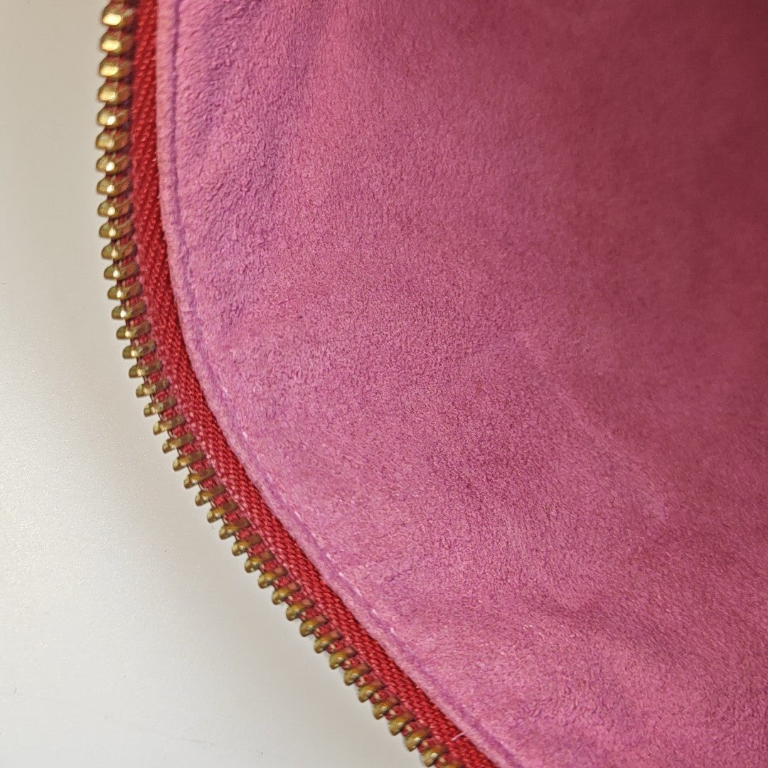 Coated Canvas Clutch Brown