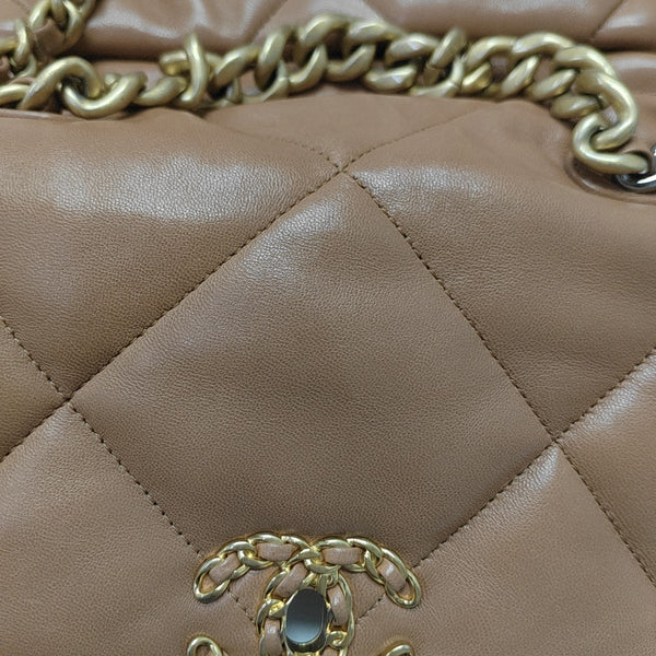 CHANEL 19 Small Quilted Lambskin Brown