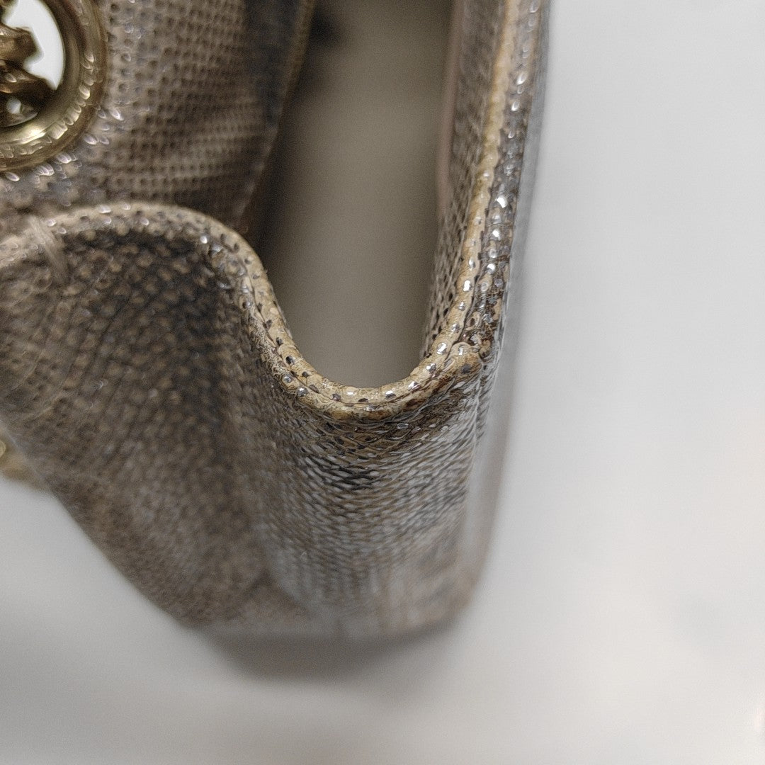 SERPENTI CABOCHON Small Quilted Python Beige