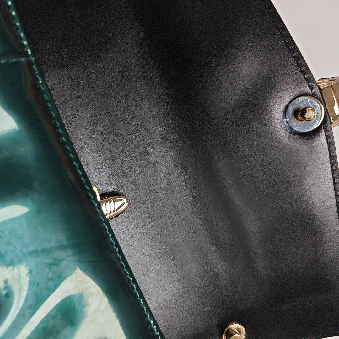 SERPENTI FOREVER Quilted Patent Leather Green