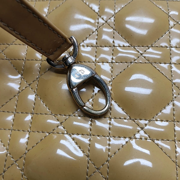 Authenticated pre-owned  Lady Dior Large Quilted Patent Leather Yellow - Tote Bag at Looply