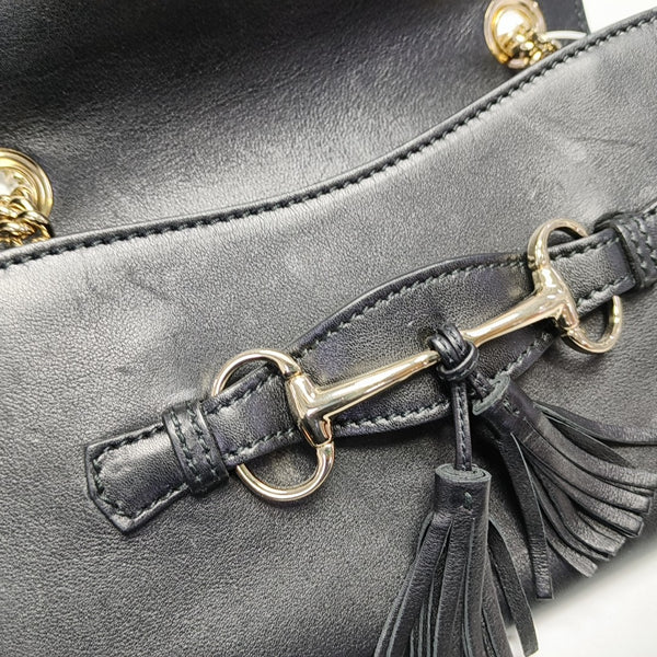Emily Chain Calfskin Black