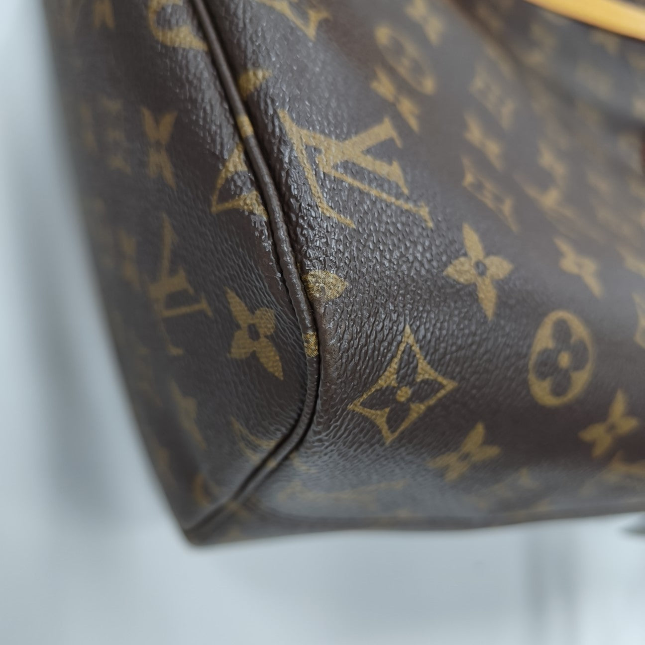 NEVERFULL MM Monogram Coated Canvas Brown
