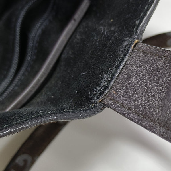 Suede Top Handle Bag Brown