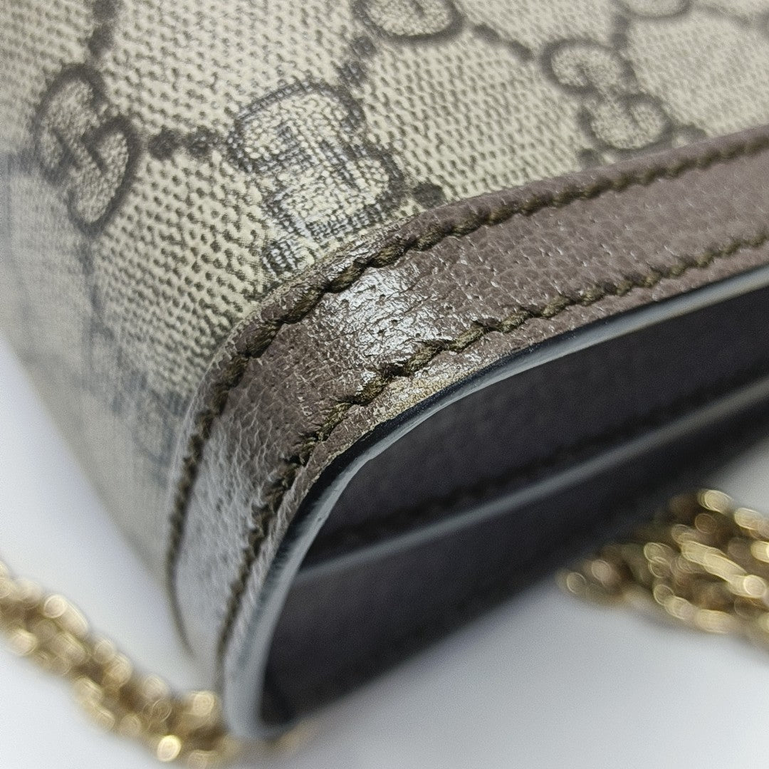 Ophidia Small Monogram Coated Canvas Beige