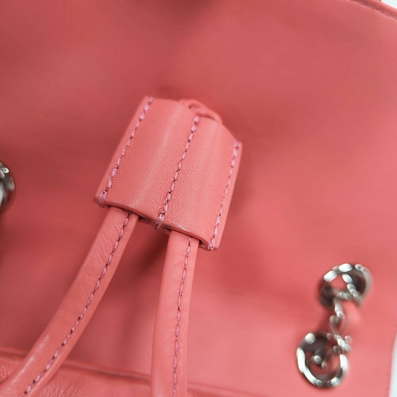Chevron Calfskin Backpack Pink