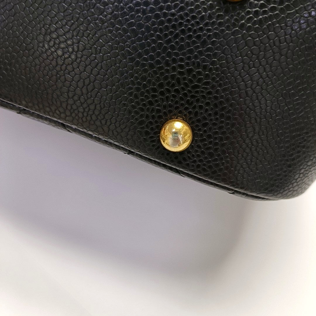 Quilted Grained Calfskin Black
