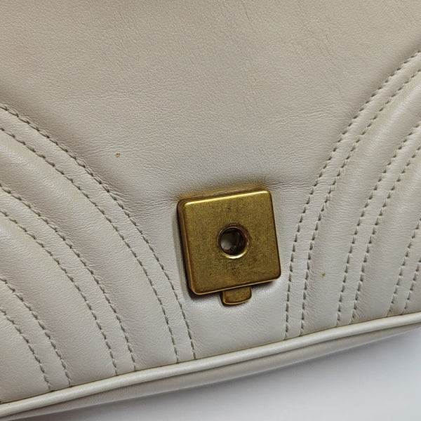 GG Marmont Small Quilted Calfskin White