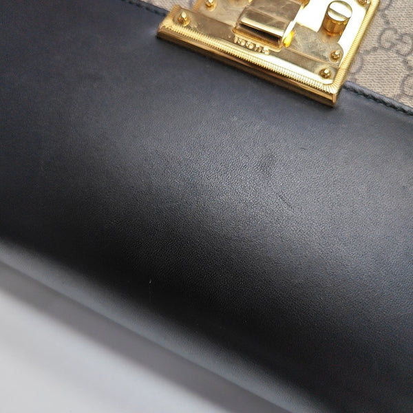 Padlock Medium Monogram Coated Canvas Beige