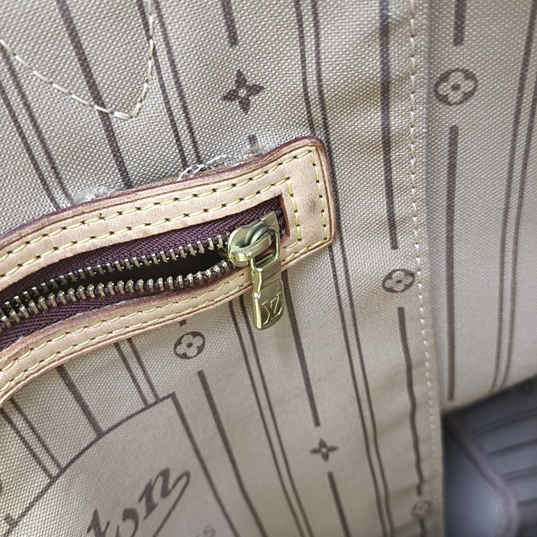 NEVERFULL GM Monogram Coated Canvas Brown