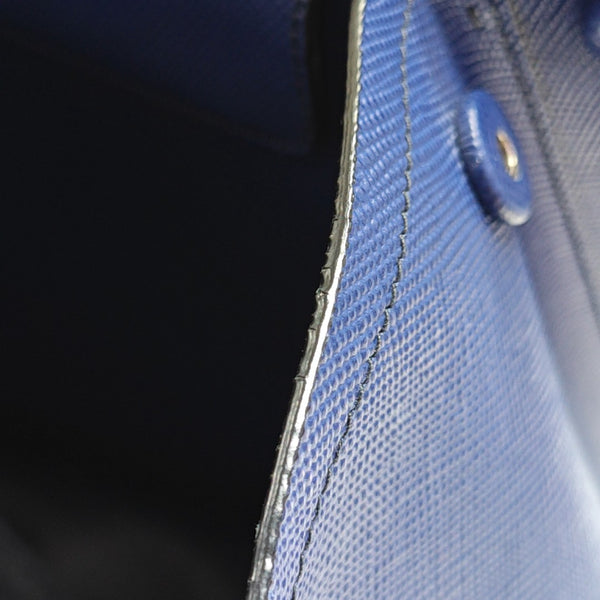 Double Saffiano Calfskin Blue