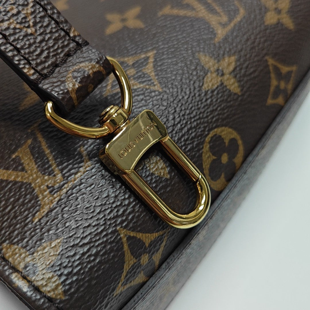 SAC PLAT BB Monogram Coated Canvas Brown
