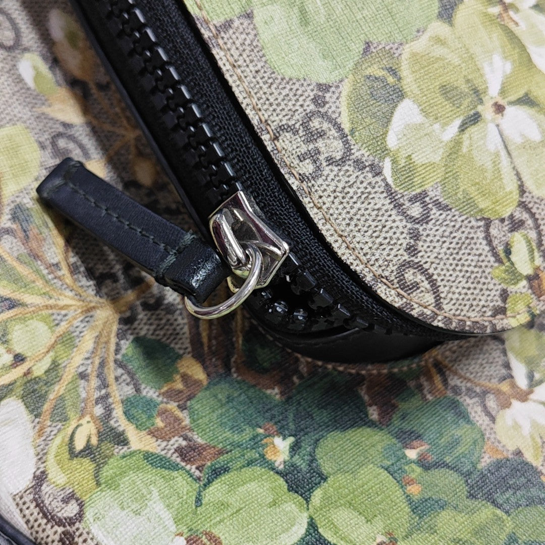 GG Blooms Monogram Coated Canvas Beige
