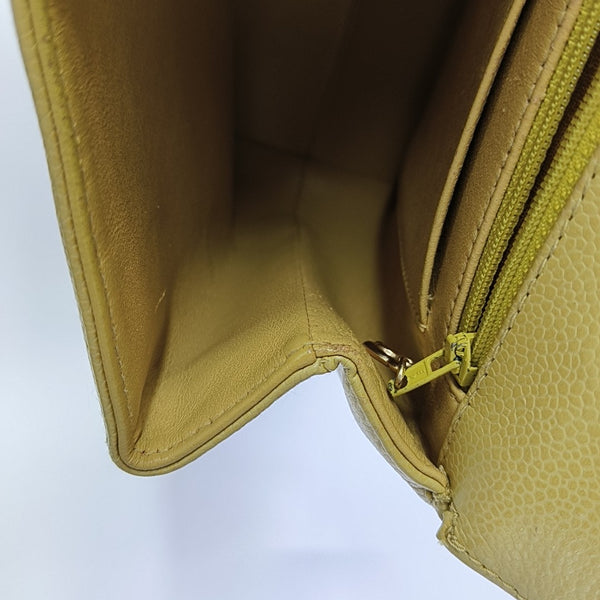 Quilted Calfskin Top Handle Bag Yellow