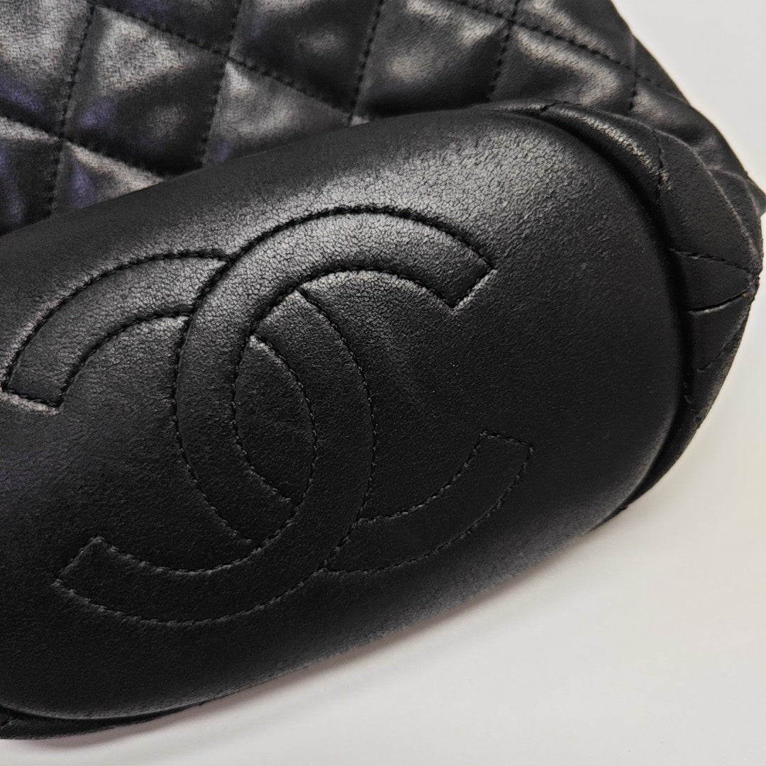 DRAWSTRING Quilted Lambskin Black