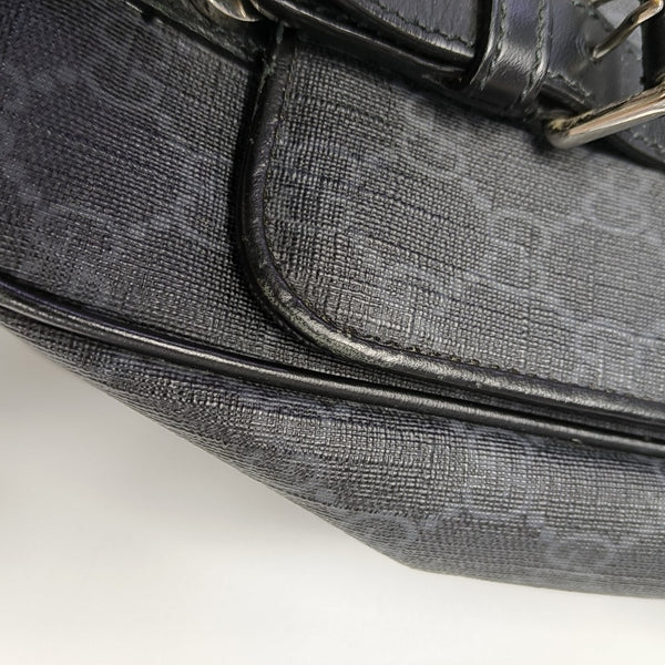 Monogram Coated Canvas Shoulder Bag Black