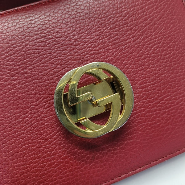 Interlocking G Small Calfskin Red