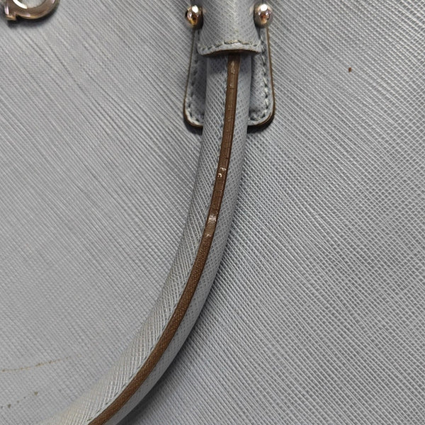 Calfskin Top Handle Bag Blue