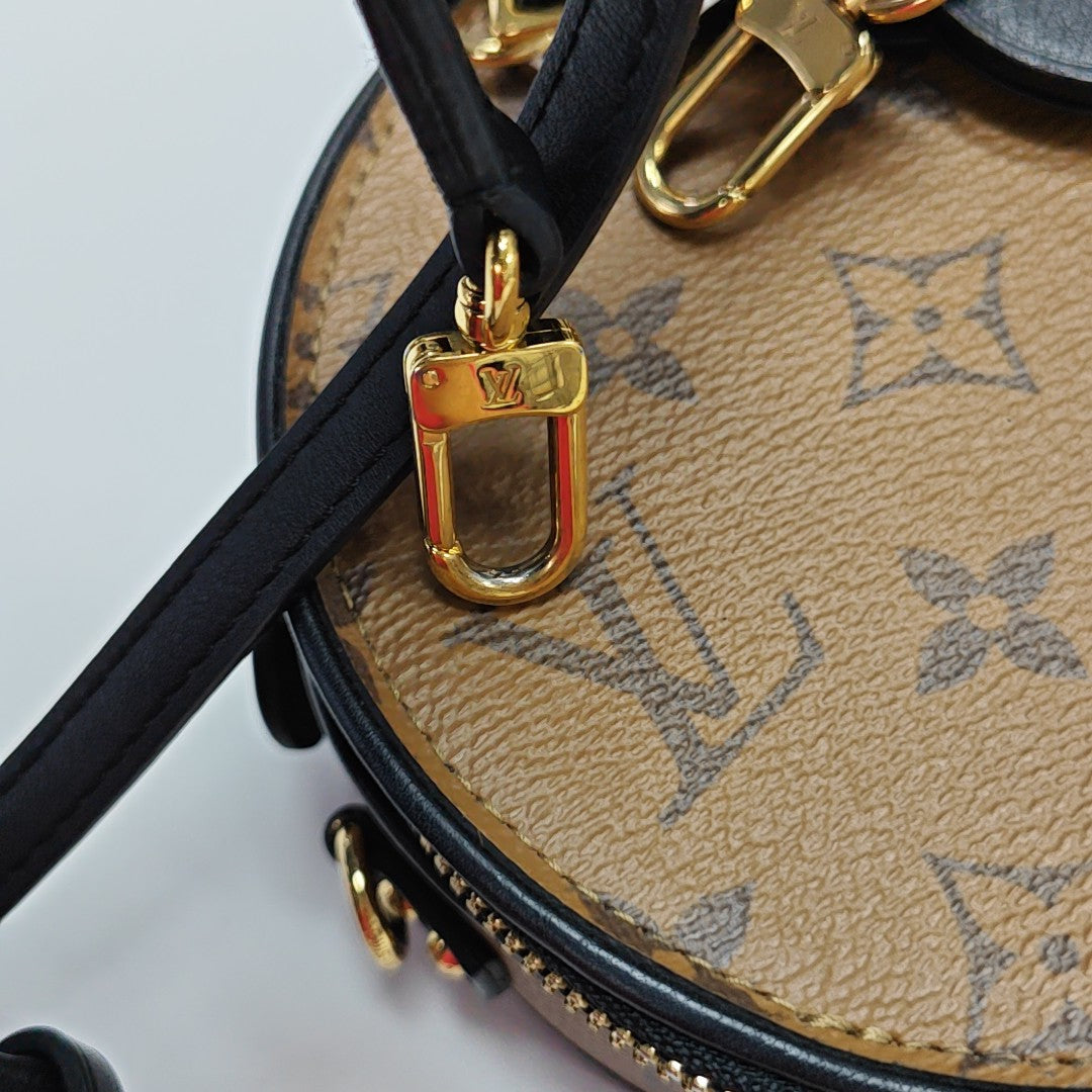 BOITE CHAPEAU Mini Monogram Coated Canvas Brown