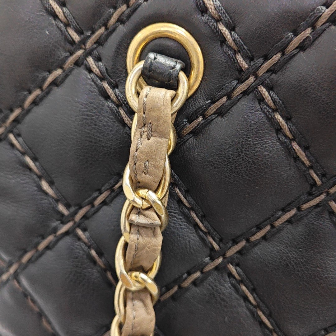 Quilted Calfskin Tote Bag Black