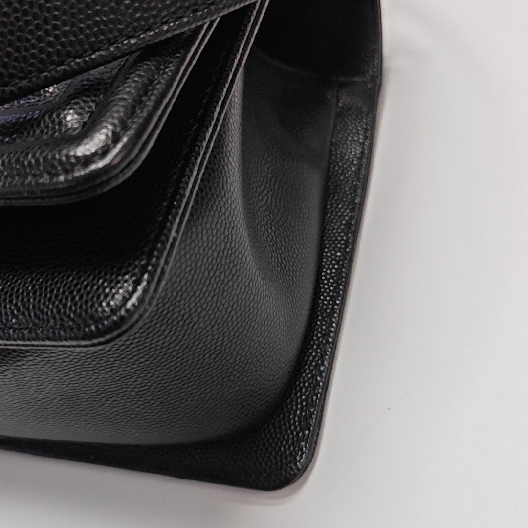 BOY CHANEL Medium Quilted Grained Calfskin Black