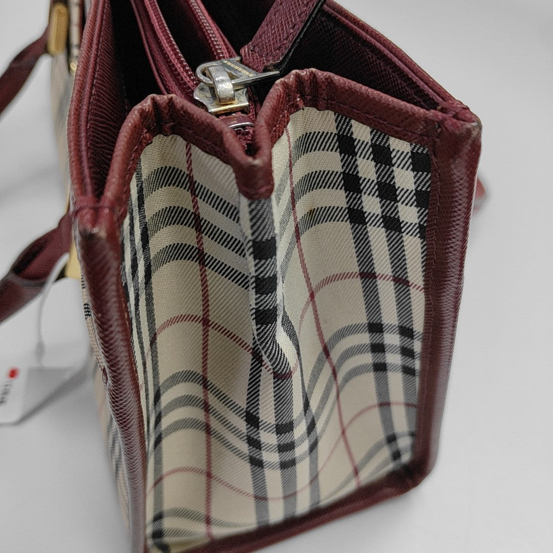 House Check Canvas Tote Canvas Beige