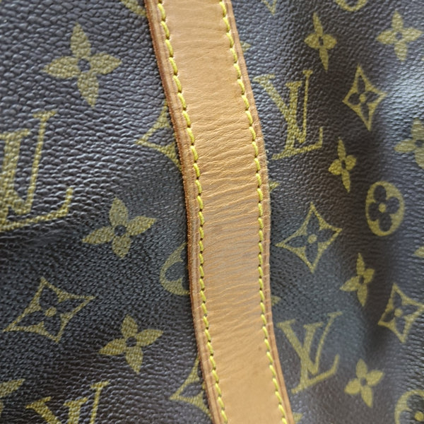 KEEPALL 50 Monogram Coated Canvas Brown