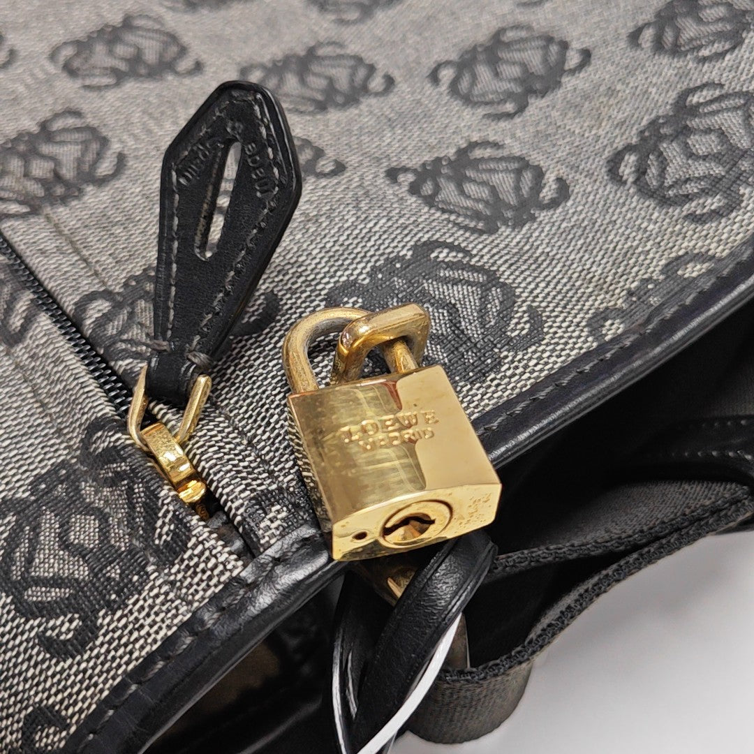 Monogram Coated Canvas Shoulder Bag Gray