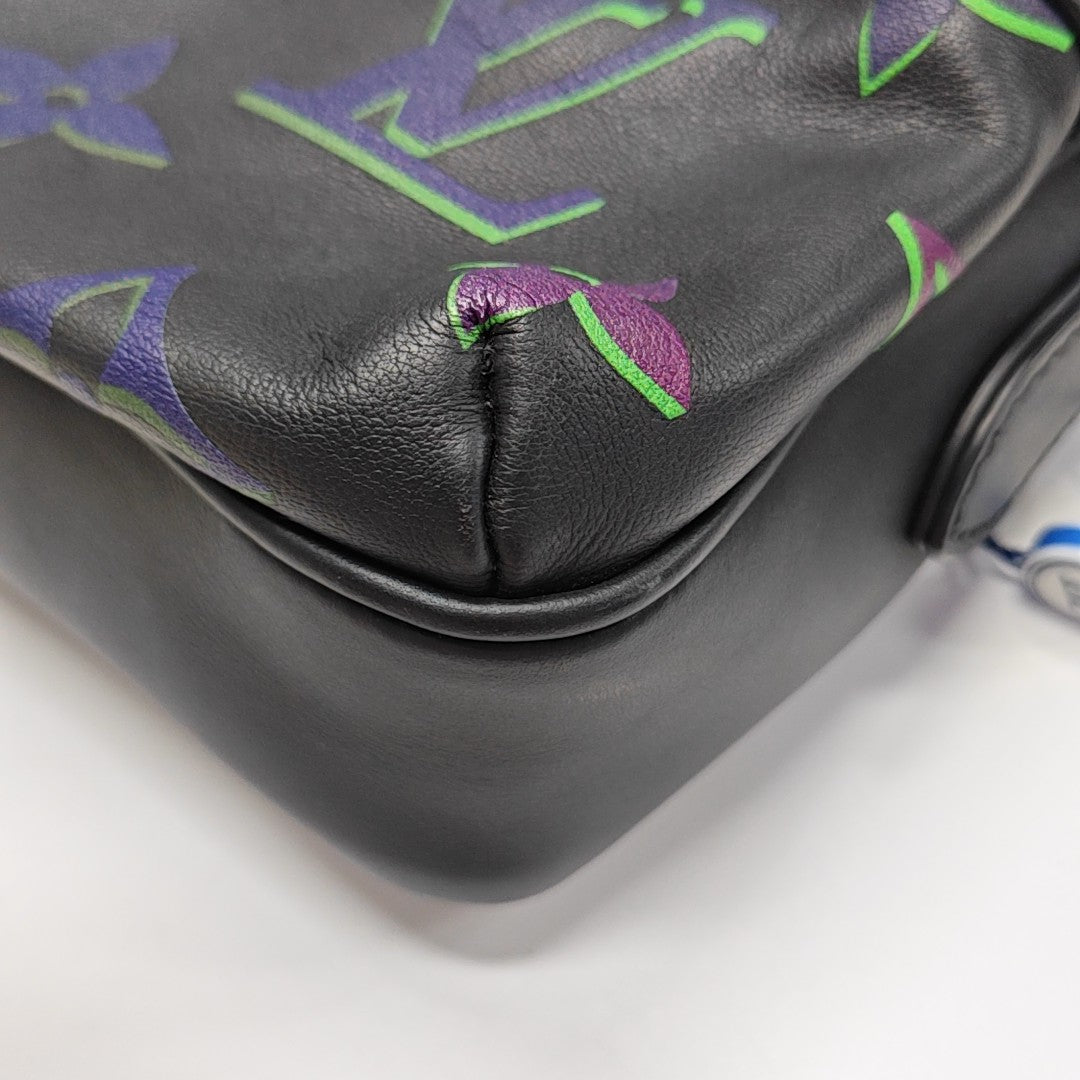 Monogram Calfskin Shoulder Bag PM Black